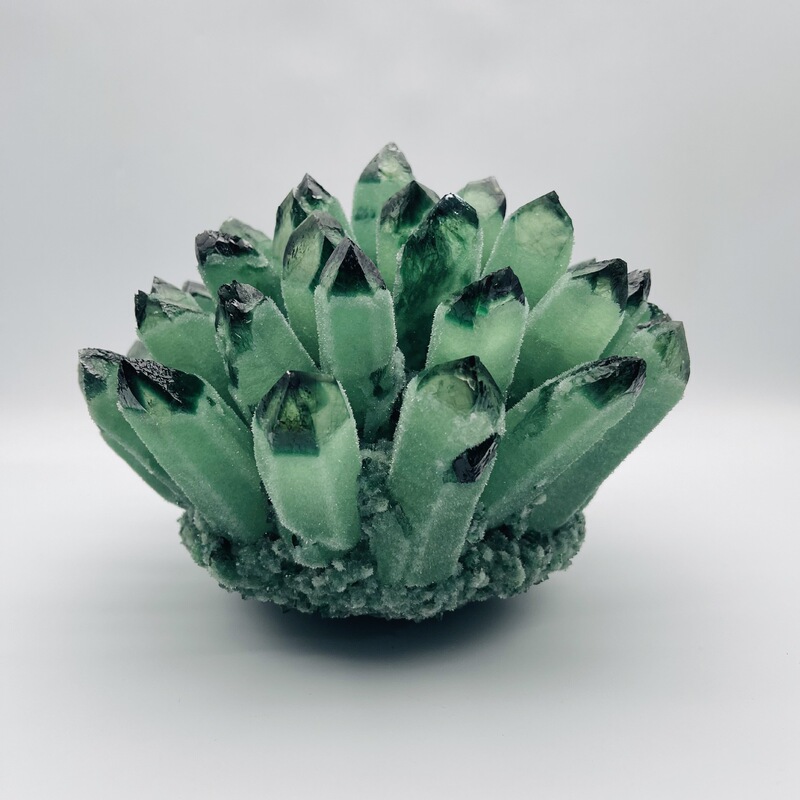 绿幽灵水晶簇天然水晶原石摆件家居办公桌面装饰摆件 热销 图 3