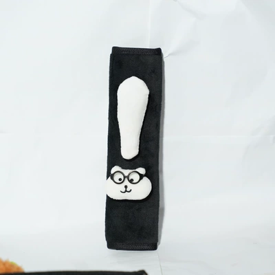 New cute question mark car Seat belt shoulder pad - super-soft-black-25cm-shoulder-pad-with-exclamation-mark-and-glasses
