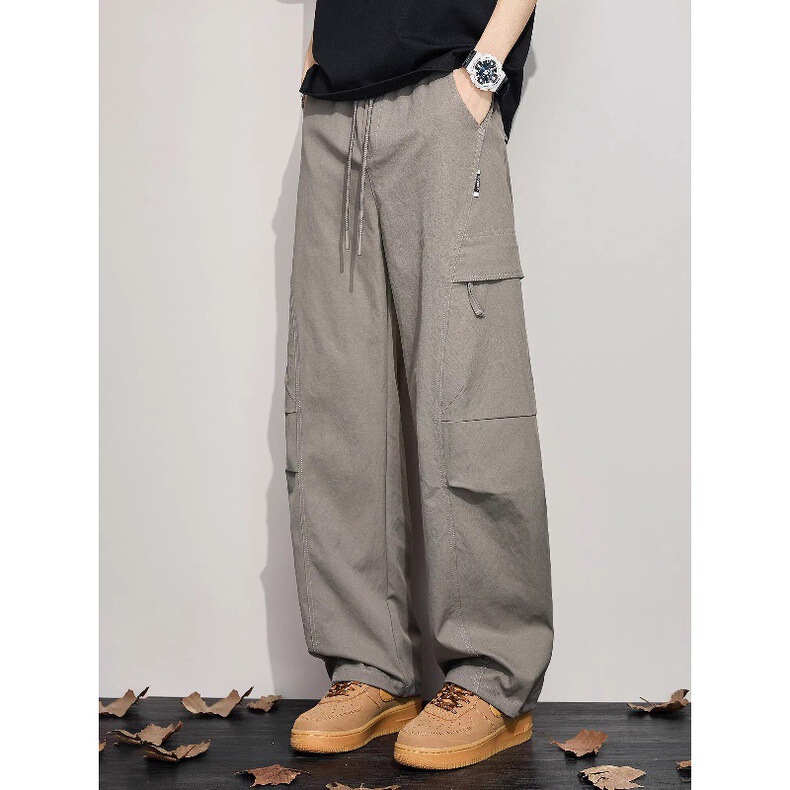 Hong Kong Light Luxury Casual Pants for Men, New Summer Style, American Light Luxury Pleated Paratrooper Cargo Pants, Men's Loose Straight-Leg Pants Hong Kong Light Luxury Casual Pants for Men, New Summer Style, American Light Luxury Pleated Paratrooper Cargo Pants, Men's Loose Straight-Leg Pants