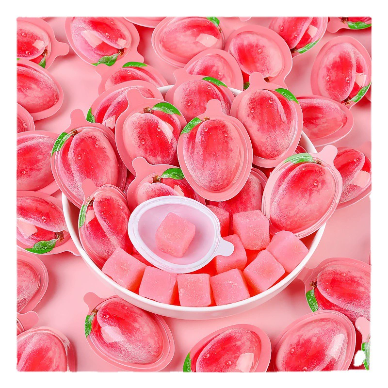 3D взрывные желейные конфеты со вкусом белого персика, вкус сэндвича, кубик фруктовый вкус, сахар, интернет-знаменитость, популярная конфета, оптовая партия, мелкая закуска, wholesale