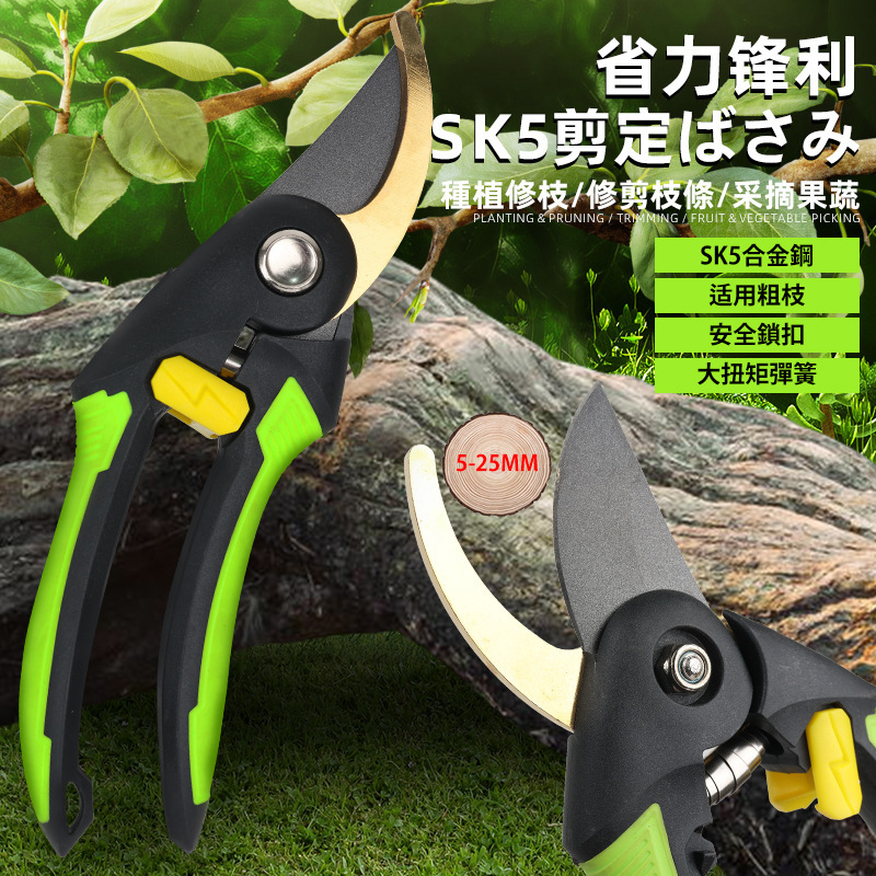 厂家批发园艺剪树枝专用剪刀SK5修枝剪园林果树修花粗枝省力剪子