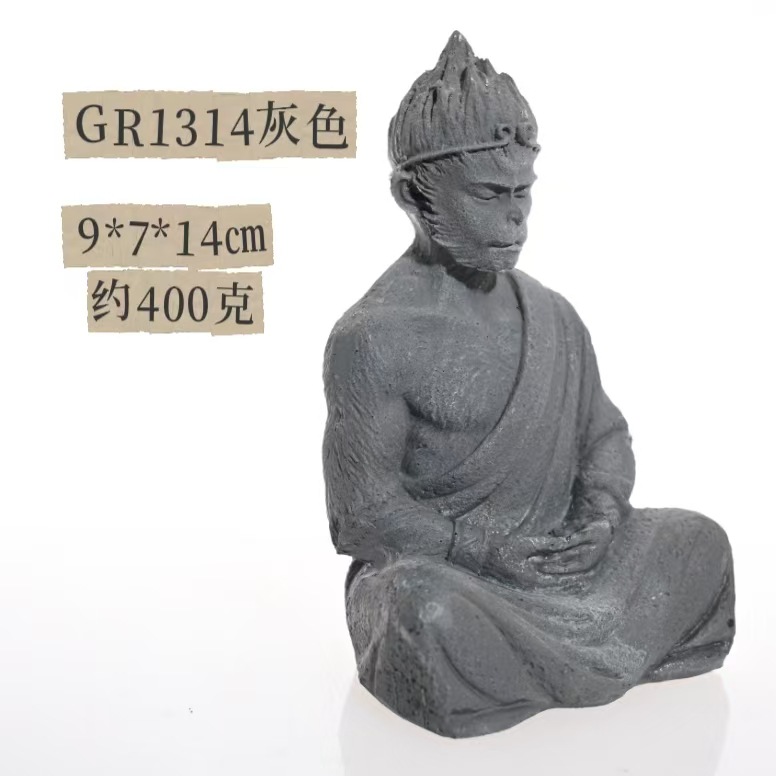 Color primario, figura de arena clara, estatua de Buda, decoración de peceras, decoración de Wukong, accesorios de micropaisaje, fábrica de bonsáis