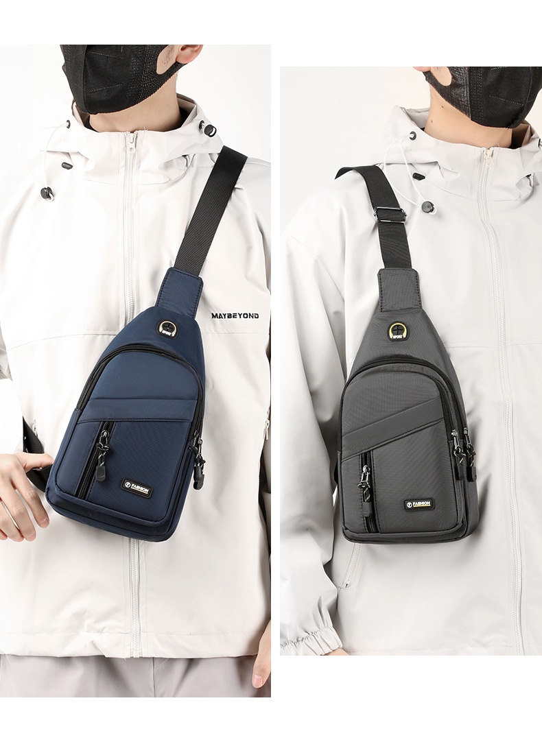 Men's Solid Color Nylon Zipper Fanny Pack display picture 2