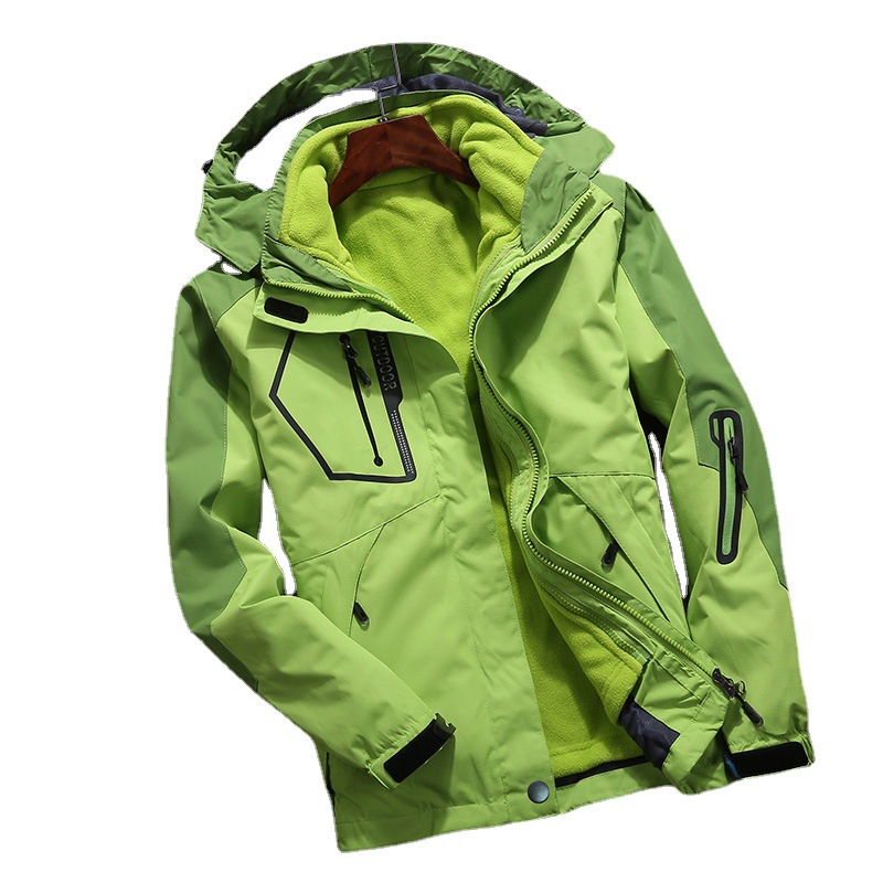 Hombres y mujeres de dos piezas a prueba de viento impermeable al aire libre deportes forro polar chaqueta montañismo ropa al por mayor