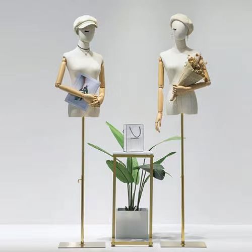 Modelo de accesorios tienda de ropa de mujer cuerpo completo modelo estante de ropa de mujer estante de muñeca de medio cuerpo humano estante de exhibición de ventana