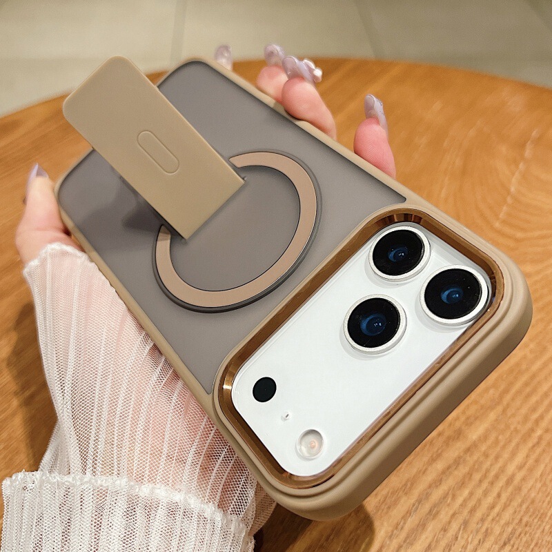 隐形折叠支架适用iPhone17promax手机壳磁吸苹果16磨砂15创意防摔|undefined
