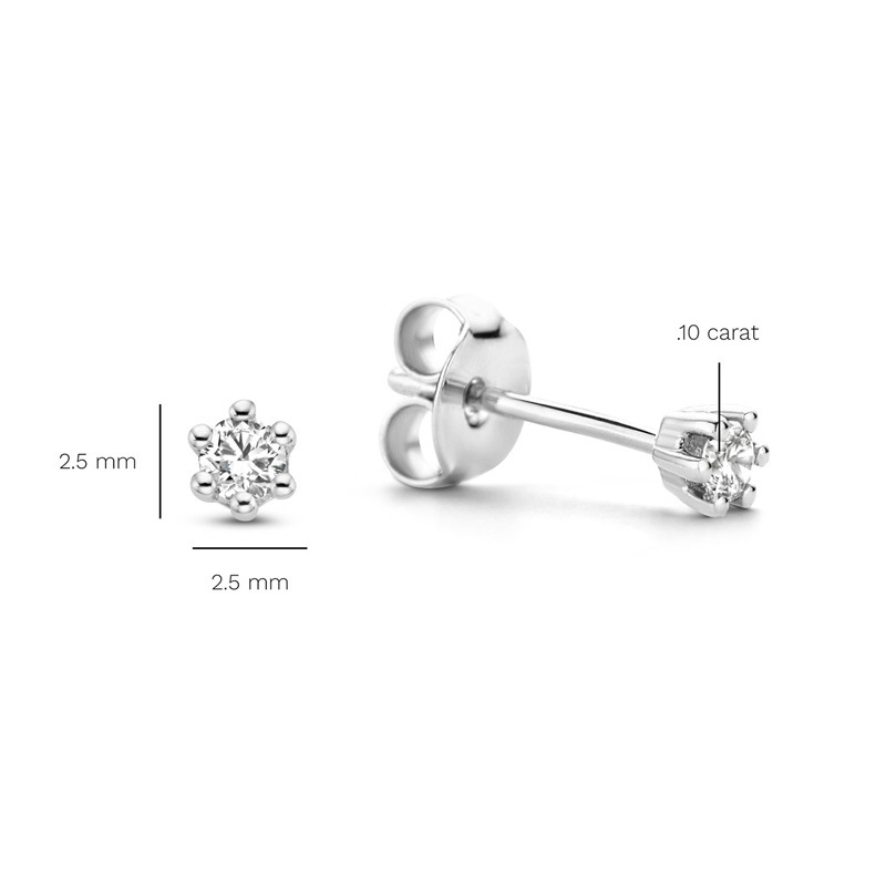 Simple Style Round Silver Plating Inlay Zircon Ear Studs 1 Pair