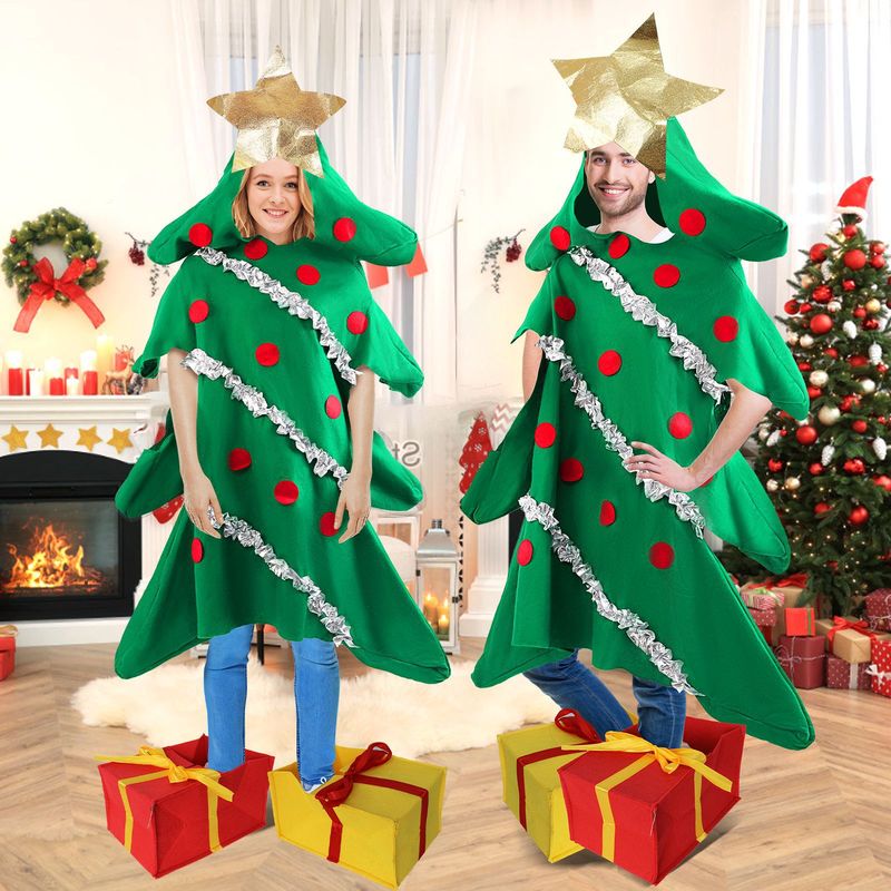 021 新製品クリスマスホット販売ステージパフォーマンス衣装クリスマスツリー人形スーツフットカバーコスプレ|undefined