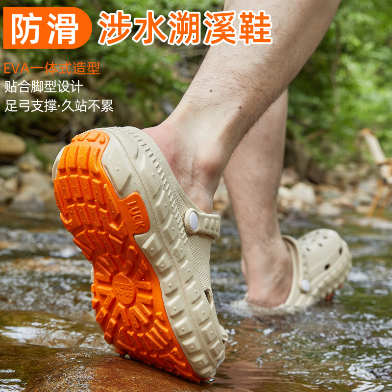 Men's Summer Outdoor Non-Slip Croc Shoes with Arch Support, Thick Sole, Breathable Closed-Toe Eva Slippers Wholesale