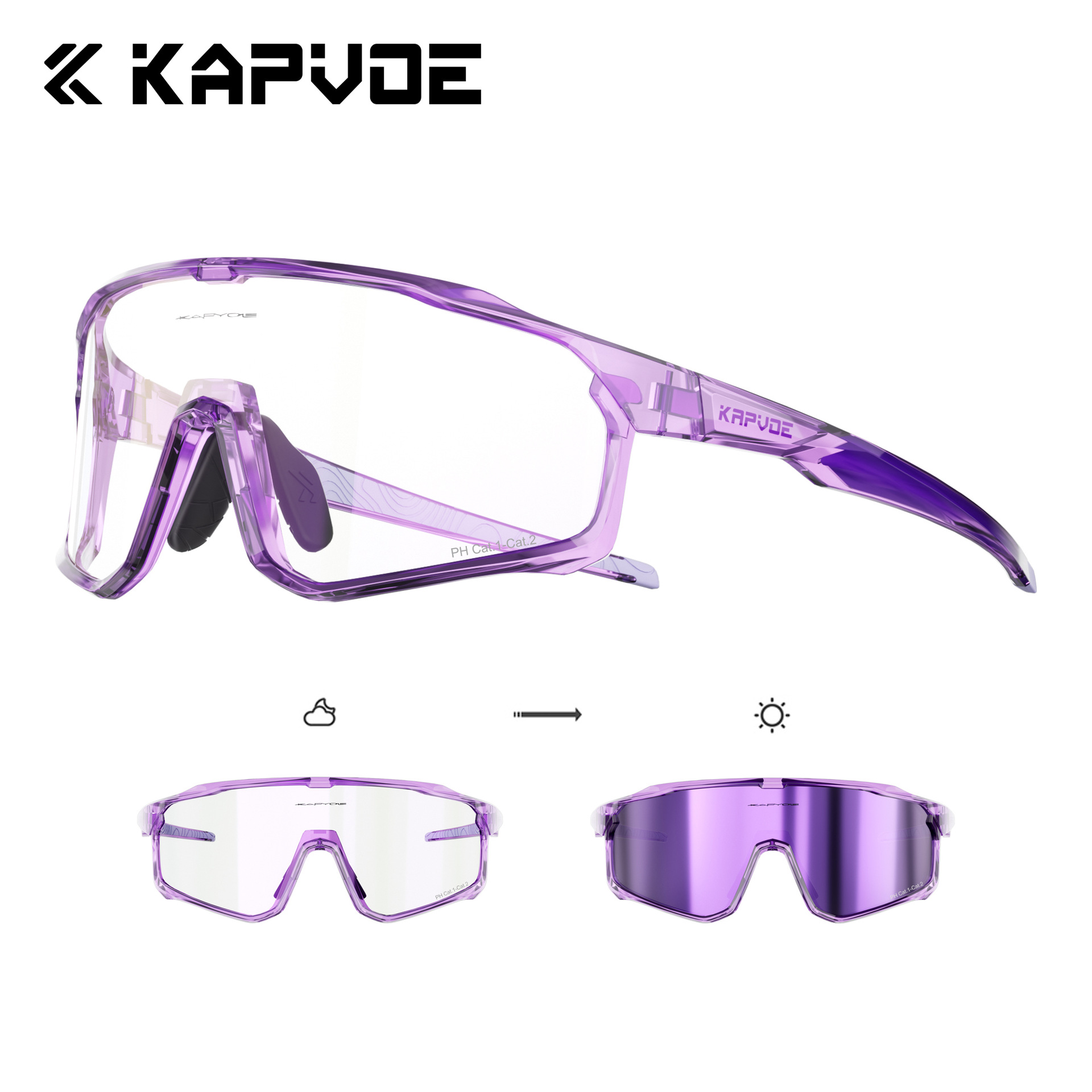 Gafas Fotocromáticas de Ciclismo con Marco Desmontable de TR90, Fotocromático y Anti-Arena, para Deportes al Aire Libre