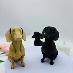 跨境新品 腊肠犬雕像 - 可爱腊肠犬小狗装饰 - 迷你腊肠犬书架摆