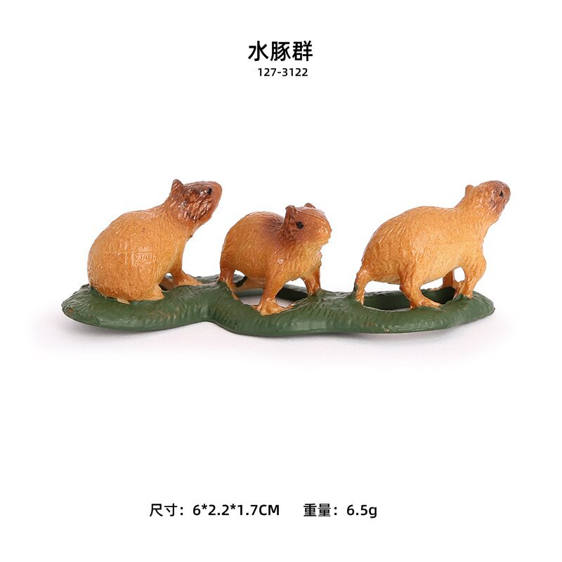 Vida silvestre transfronteriza simulación sólida carpincho modelo estático Kapibala Capybara modelo de juguete