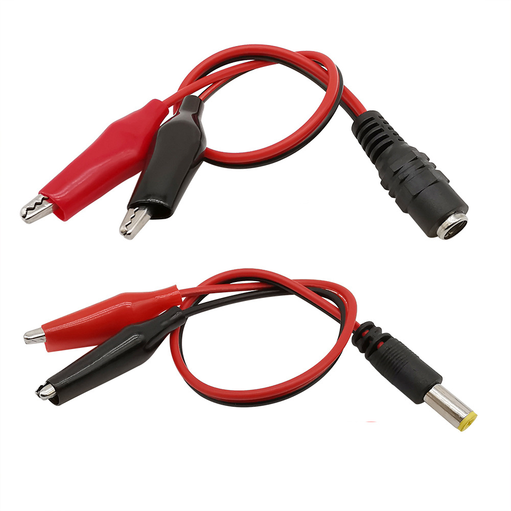 DC plug adapter to crocodile clip repair line, colored crocodile clip test line, double-headed crocodile clip with wire