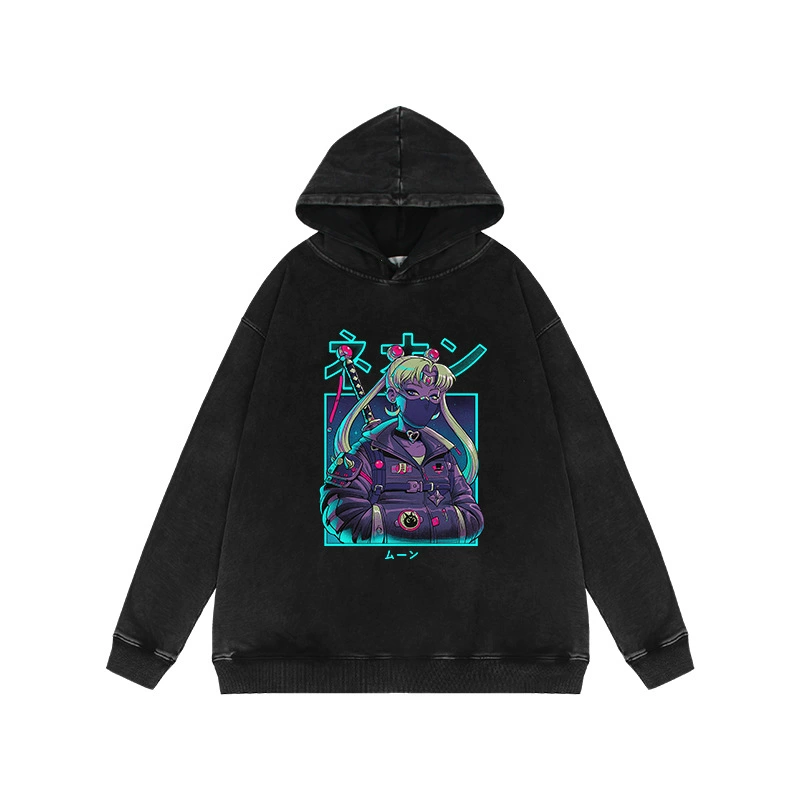 Оверсайз худи с принтом Sailor Moon, 400 г, американский стиль, свитшот (унисекс)