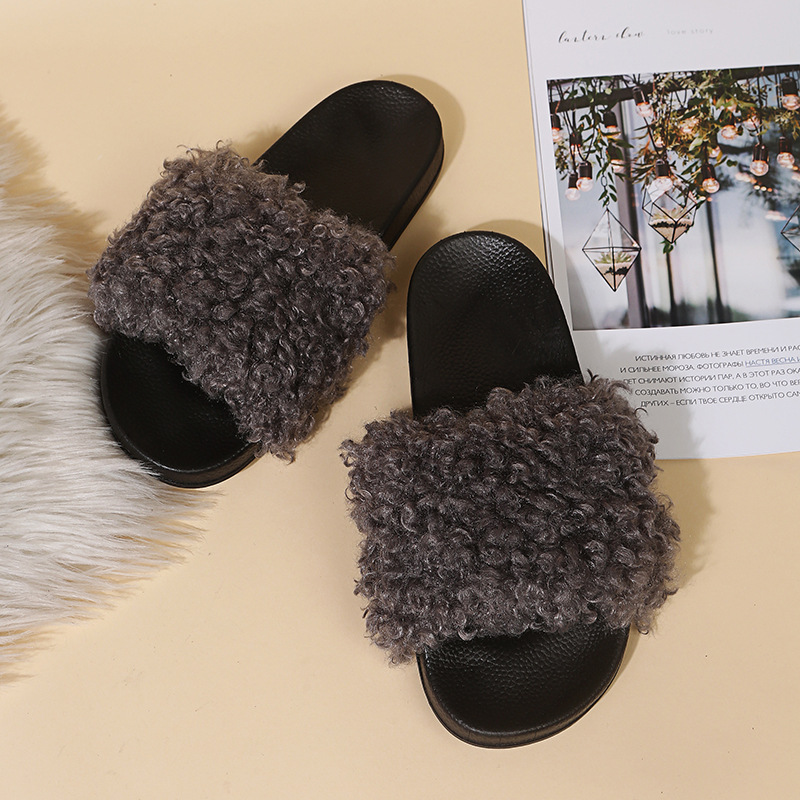 female lamb wool cotton slippers nihaostyles clothing wholesale NSKJX71185