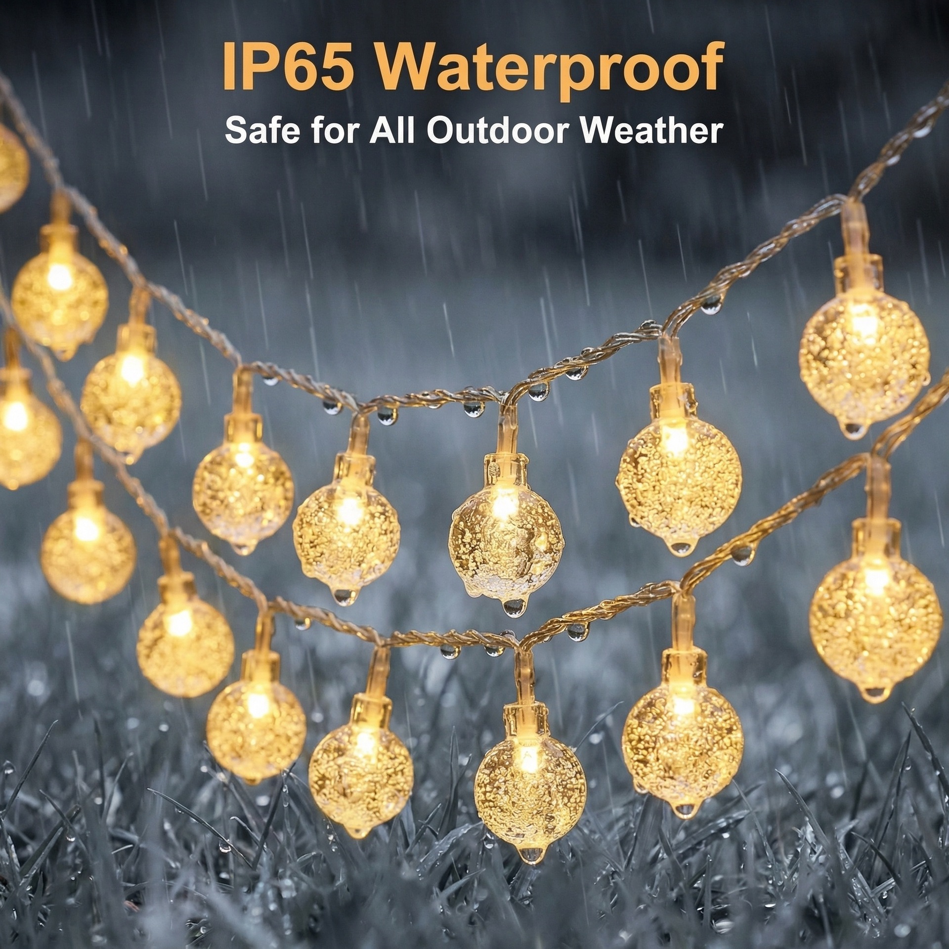 Cadena de Luces LED Solar de Burbuja, Impermeable IP55, para Iluminación de Patio Exterior image 3