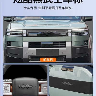 Car logo: decorative stickers, front grille, car