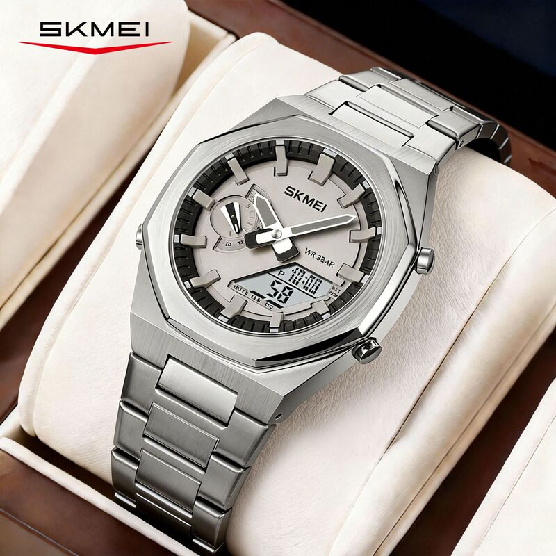 Skmei Dual-Display Electronic Watch Business Trendy Quartz Watch Foreign Trade Multifunctional Waterproof Men's Watch Skmei Dual-Display Electronic Watch Business Trendy Quartz Watch Foreign Trade Multifunctional Waterproof Men's Watch