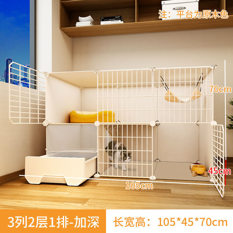 トイレ付き猫ケージ、家庭用屋内特大フリースペース、子猫暗号化2階建て猫ヴィラ猫ハウス巣|undefined