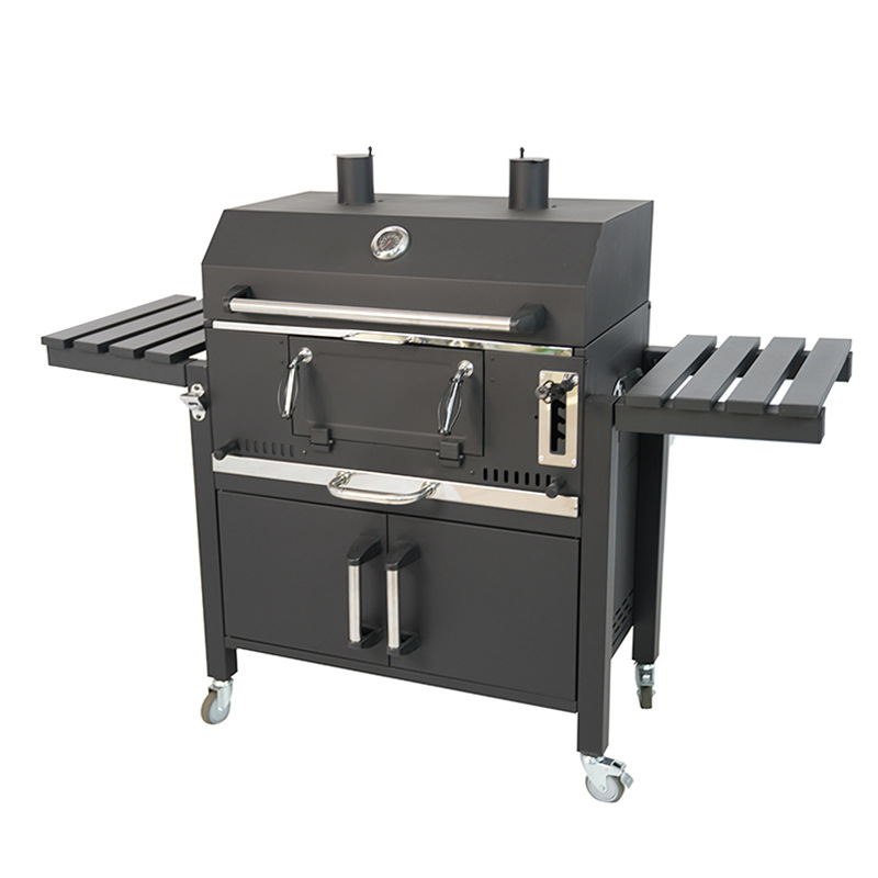 Barbacoa de villa multifuncional de almacenamiento de gabinete doble de 1,6 m al por mayor Barbacoa de patio grueso grande comercial bbq