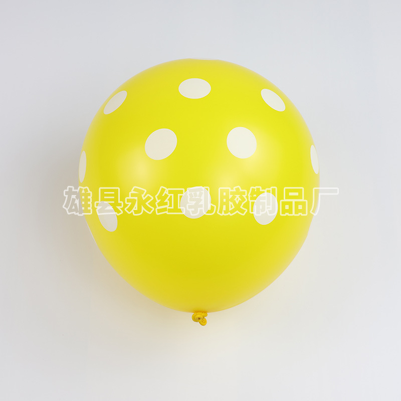 12 pulgadas ondulado punto de globo espeso punto de color globo impreso globo de látex redondo