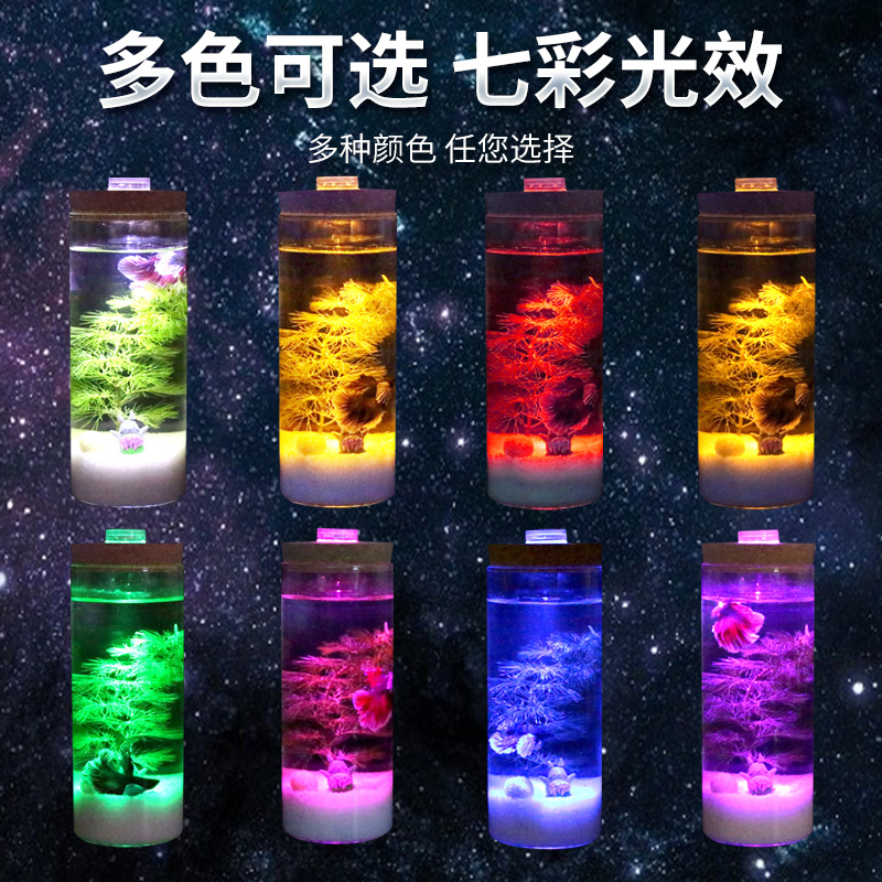 Circular LED waterproof candle light, rainbow submersible candle light, aquarium light, fish tank diving light, block aquarium light