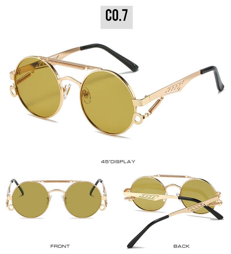 54g Weight Full Frame Glasses Structure Sunglasses Classification PC, UV400 Protection Lens Material Round Frame Glasses Style Outdoor, Travel Occasion Color Block Pattern Unisex Gender Elegant, Simple Style Style Grey, Black Color Elegant Simple Style Color Block PC UV400 Protection Round Frame Full Frame Women's Sunglasses 12