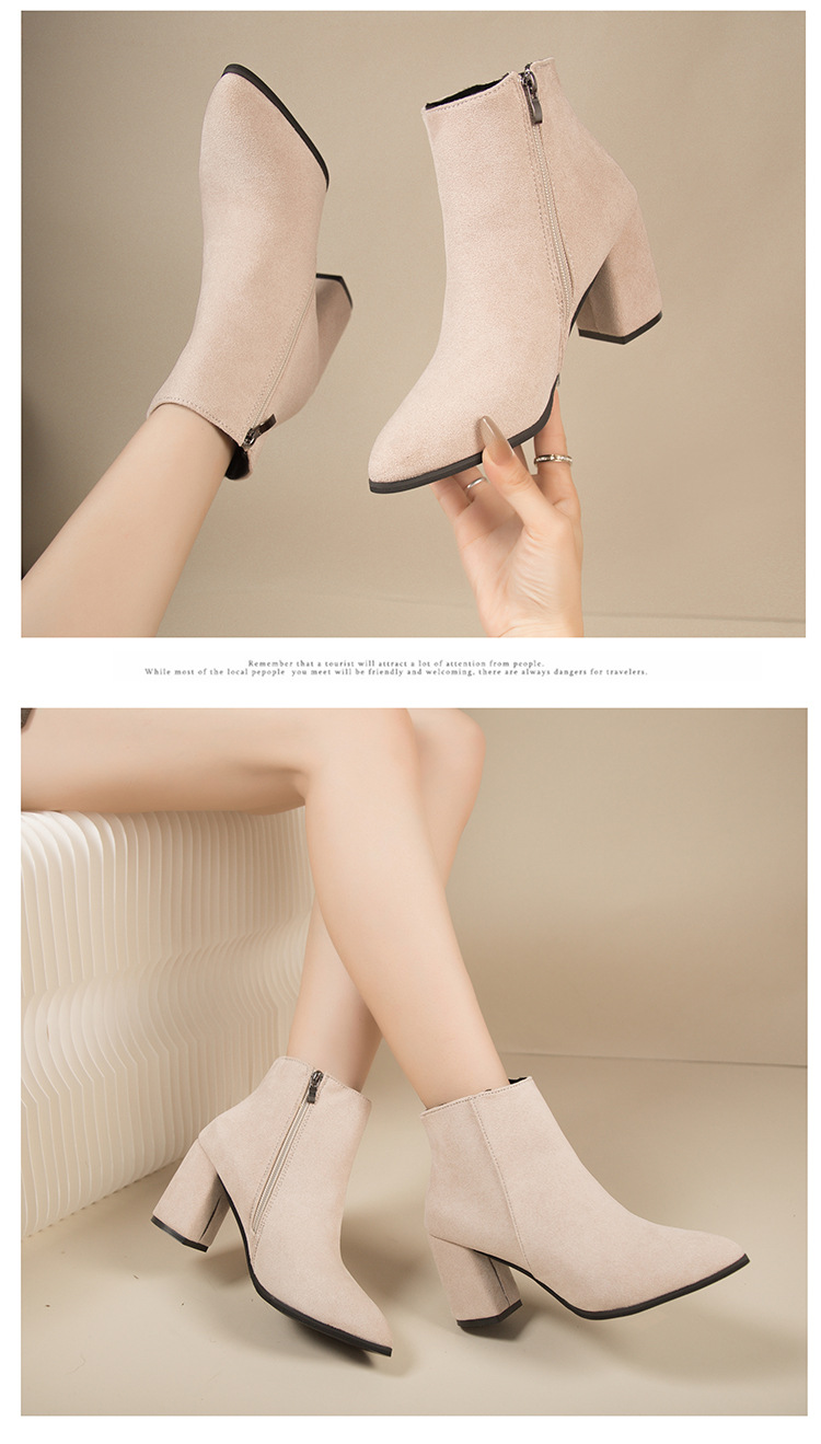 Damen Stiefeletten Mit Absatz Aus Wildleder Für Den Winter_voghion.com