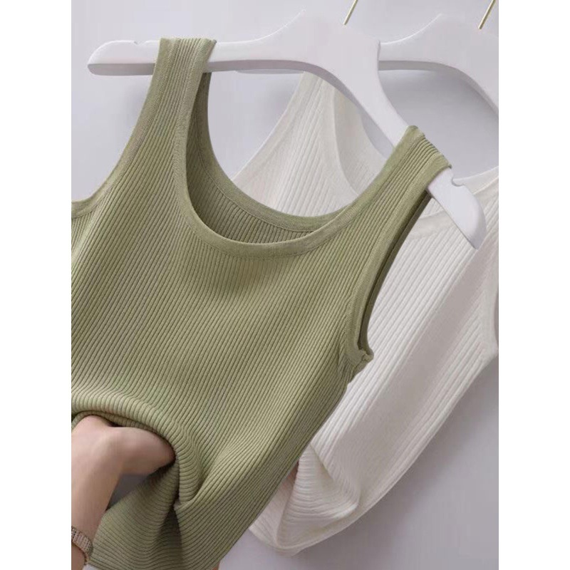 Ärmelloses, figurbetontes Tanktop aus gerippter Eisseide im koreanischen Stil – ideal als Basisschicht oder Sommerunterwäsche._voghion.com