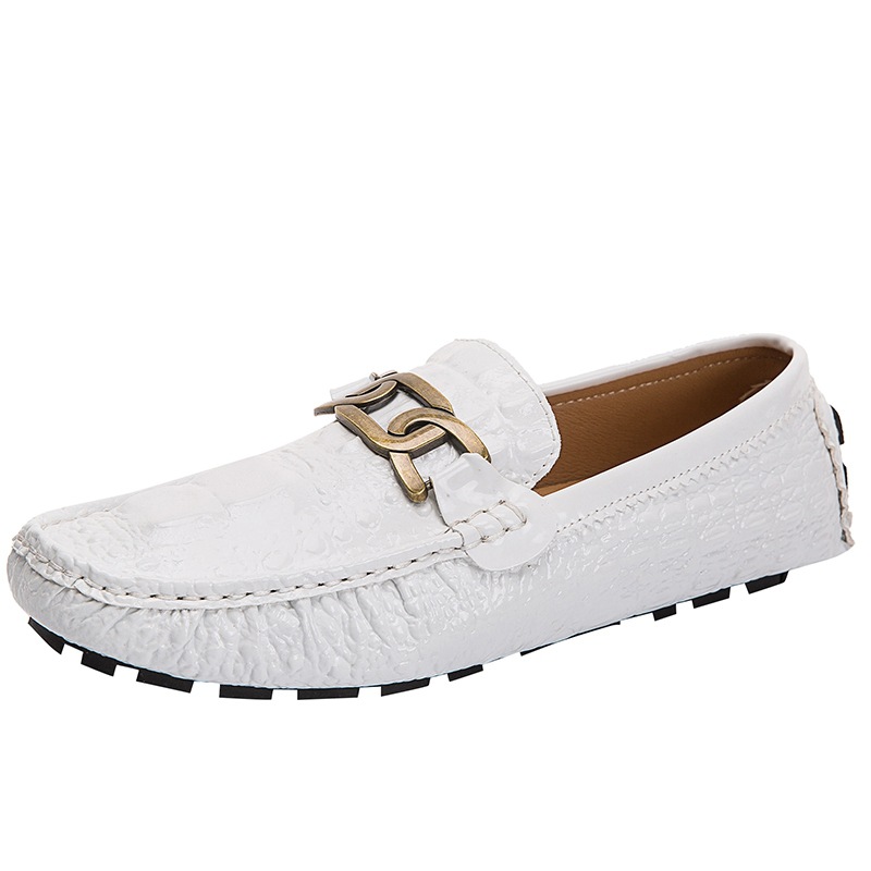 P Sko Herre S Krokodillemønster Ungdom Trendy lakkskinn skinnende overflate Kjøring lat Uformell_voghion.com