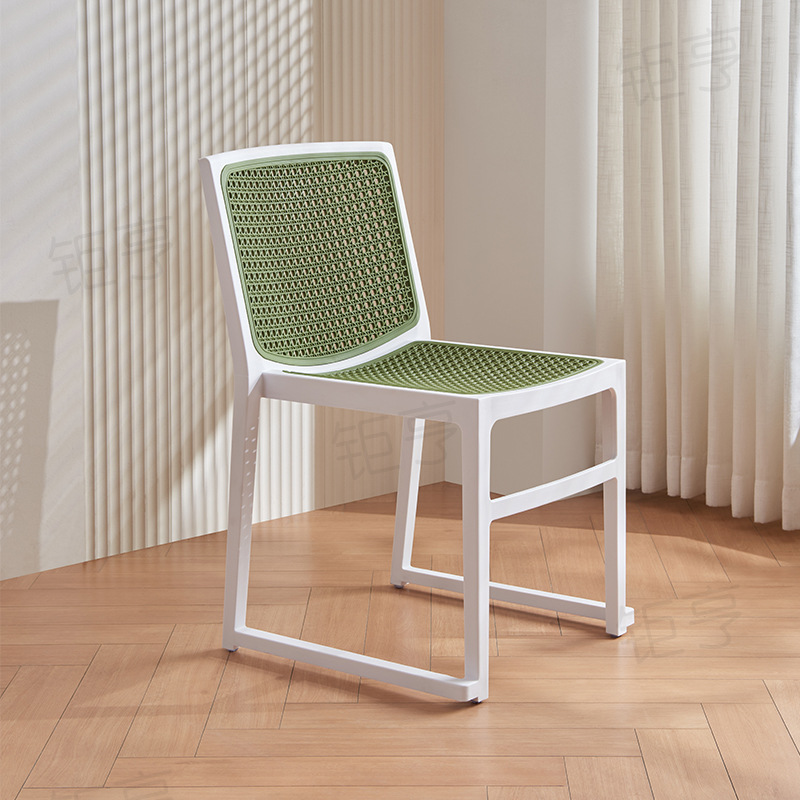 Silla de caña de plástico PP estilo nórdico silla de comedor de caña balcón al aire libre silla de plástico respaldo
