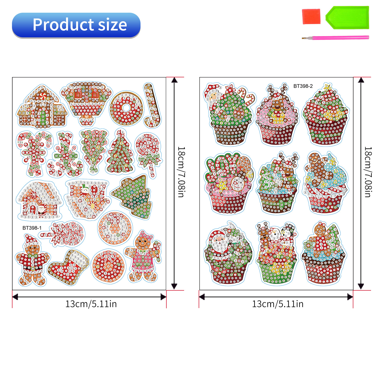 Navidad pintura de diamantes pegatinas al azar niños bricolaje dibujos animados hechos a mano pegatinas de pared de Santa Claus pegatinas de regalo de diamantes