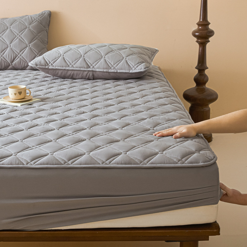 Class A 100 cotton pure cotton bed hat single piece quilted all-wrapped bedspread mattress protector anti-slip dustproof bed cover