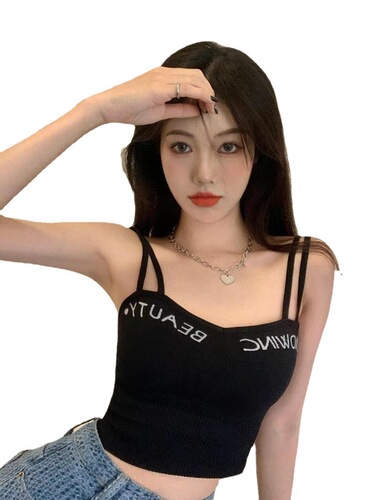 Beautiful back camisole vest that wraps the breasts for sexy hot girls to wear as an outer layer and as a base layer with breast pads and no rims underwear, women's bra