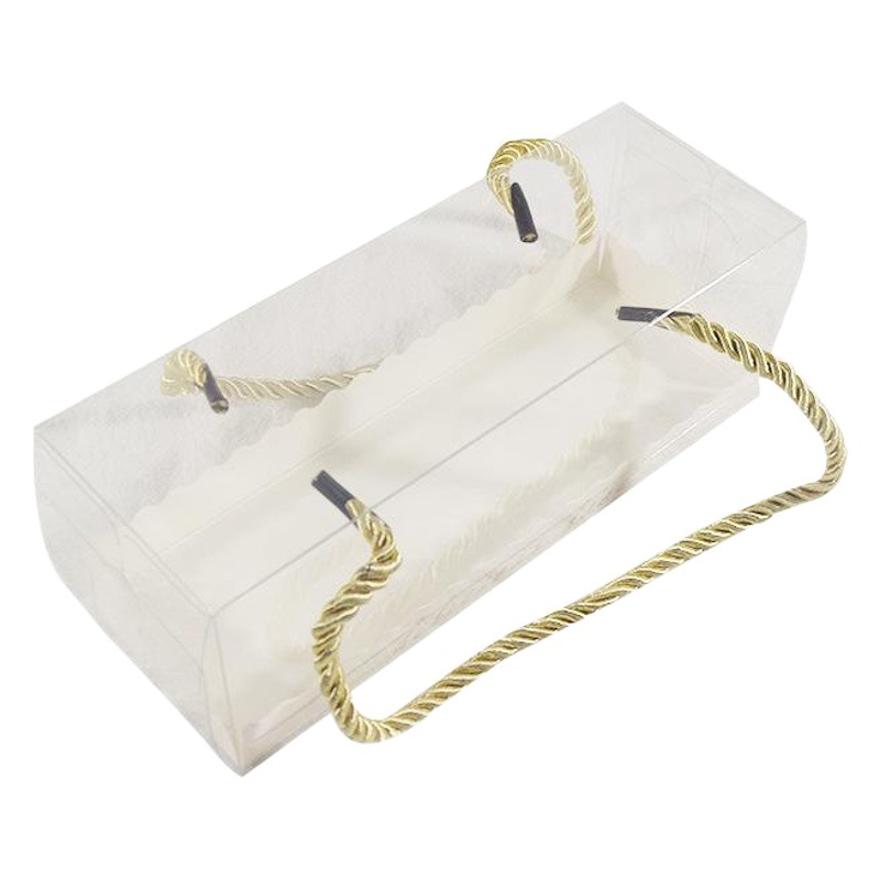 Caja de embalaje de rollo de pastel portátil transparente de estilo japonés suizo largo rollo de toalla para mascotas pastelería punto occidental caja Suiza