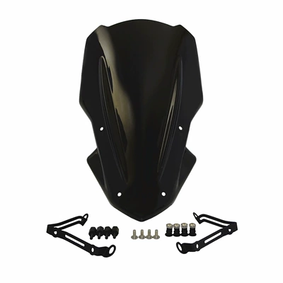 Suitable for Kawasaki Z900 2017-2019 Modified Motorcycle Height-Increasing Front Windshield Windscreen Wind Shield (Motorcycle front windshield) - style-1-smoked-black