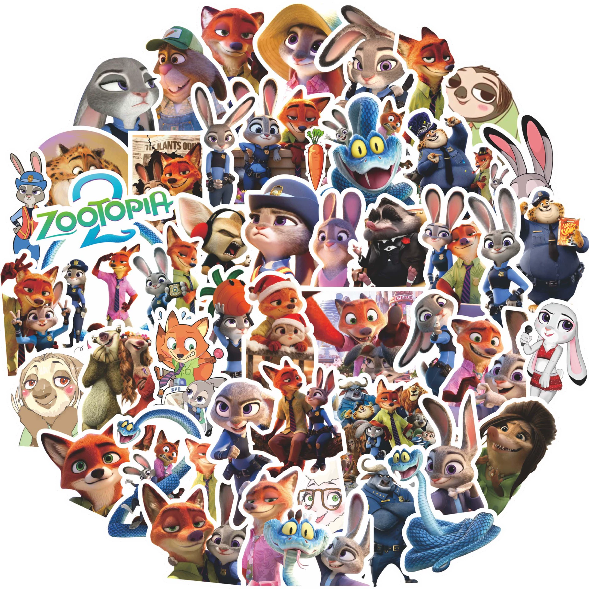 Zootopia 2 наклейки фильм кроссборд хит Ники Джуди мультфильм милый периферийный декор раскраска diy наклейки