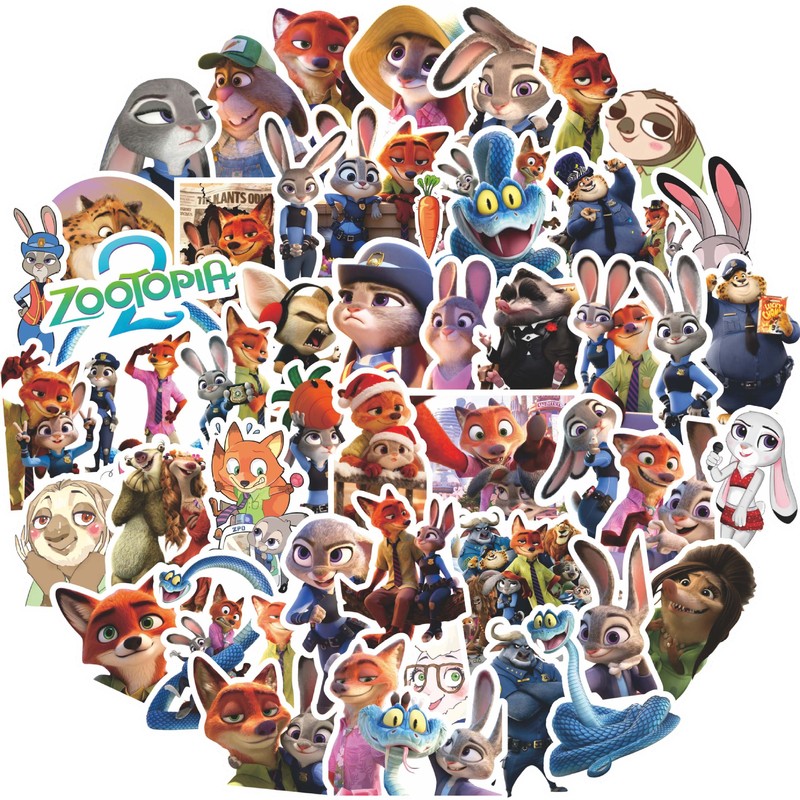 Zootopia 2 Stickers Movie Cross-Border Popular Nick Judy Cartoon Cute Peripheral Decoration Handbook DIY Stickers