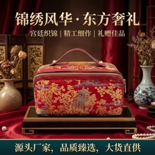 新中式织锦化妆包女便携大容量旅行收纳洗漱包高级感国风手提包