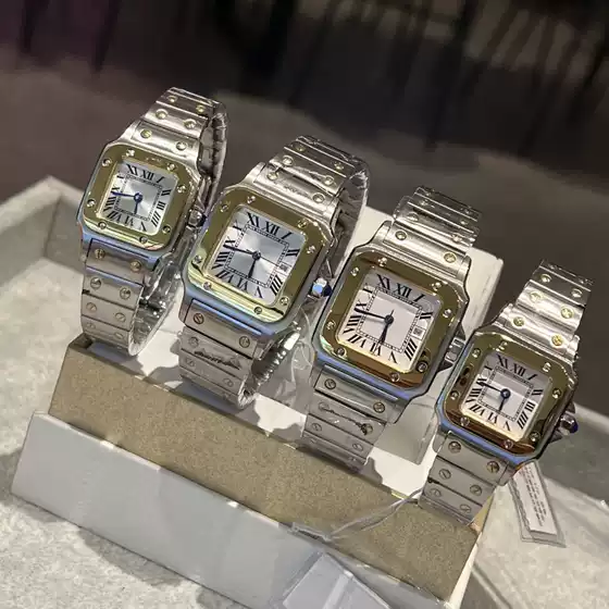 Santos Watch Dumont Roman Series Quartz Square Watch Couple Style Fashion Blue Balloon Cross-Border Wholesale Direct