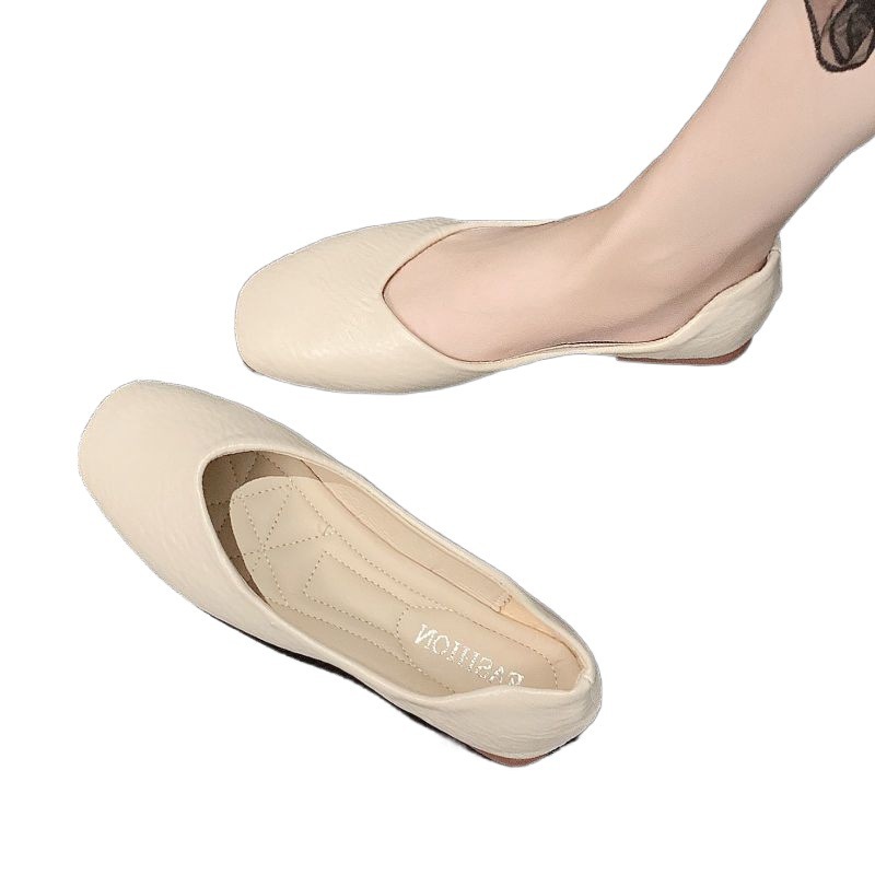 Damen Slipper Mit Eckiger Kappe Rutschfeste Flache Freizeitschuhe_voghion.com