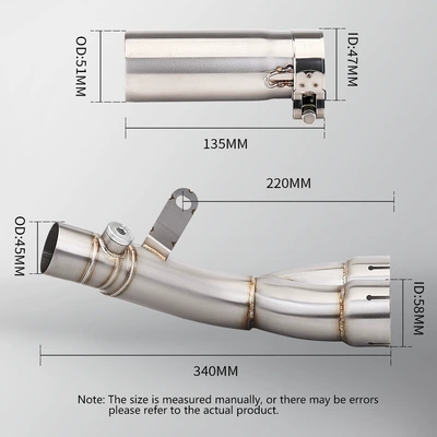 Motorcycle exhaust pipe: stainless steel titanium alloy