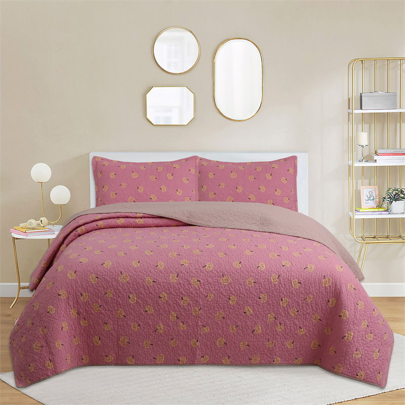 Quilted Bedding Set - Pure Cotton Embroidered Summer Quilt_voghion.com