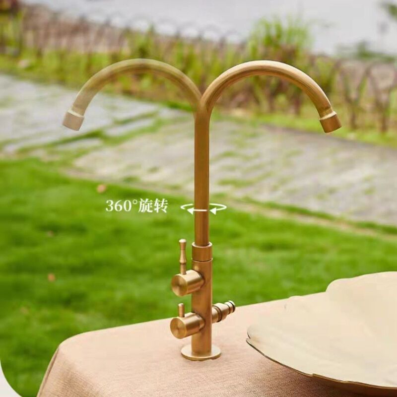 Copper outdoor faucet anti-freezing garden antique wash basin pool marble laundry pool single Cold Faucet Copper outdoor faucet anti-freezing garden antique wash basin pool marble laundry pool single Cold Faucet