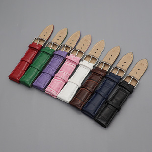 12/14/16/18/20/22mm Black Brown White Red Leather Bamboo Pattern Watch Belt Belt Men's and Women's Wristbands