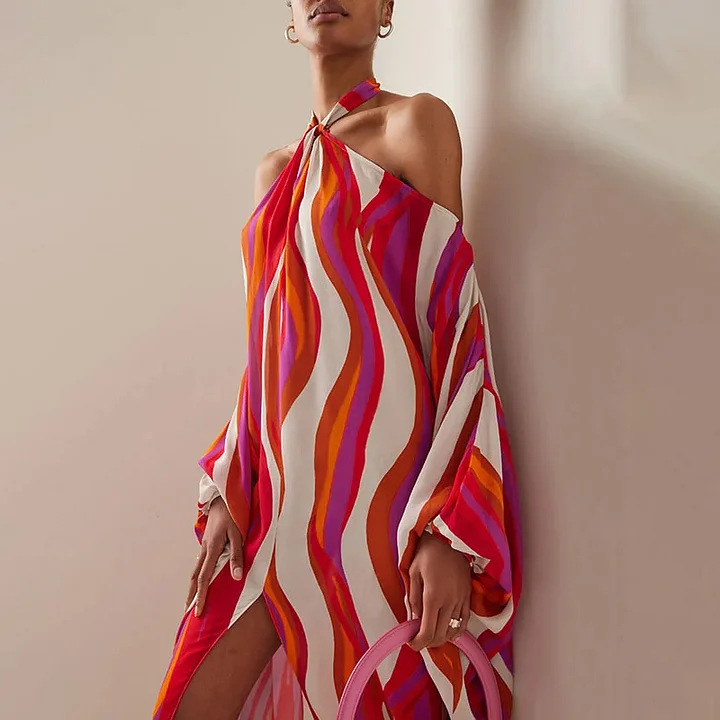 192g Weight Sleeveless Sleeve Length Polyester Fabric Type Regular Top Length Bodysuit Tops Type Beach Occasion Halter Neck Neckline Skinny Fit Type Stripe Pattern Women's Gender Sexy Style Women's Sexy Stripe One Piece Swimwear 3