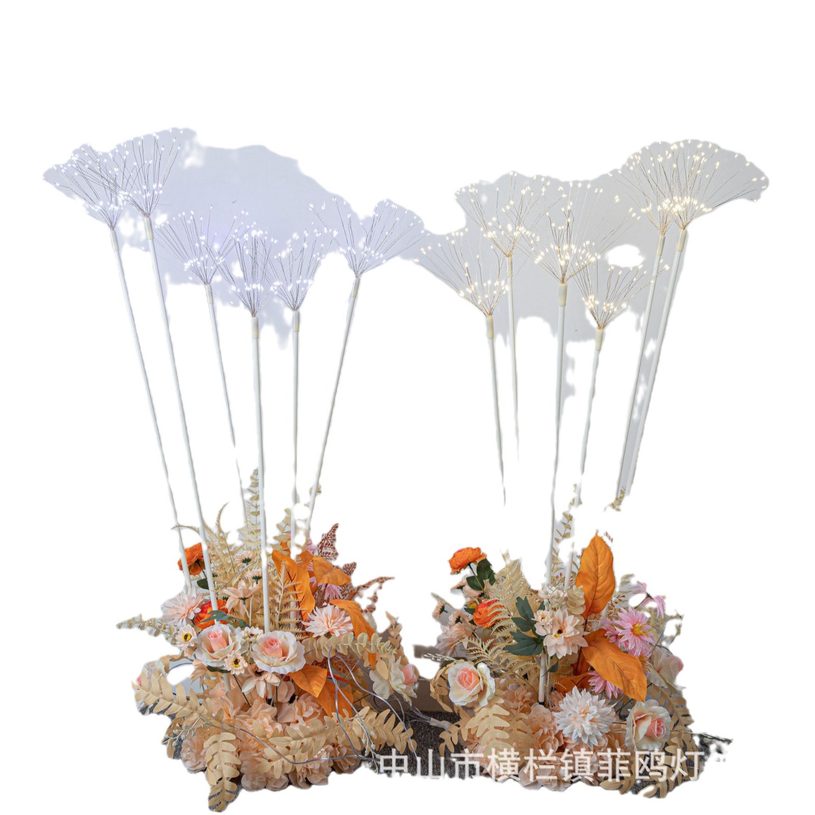 Nueva boda 5-cabeza perla tierra enchufe carretera plomo 6-cabeza cobre alambre fuegos artificiales tierra enchufe luz boda salón etapa T etapa decorativa Luz