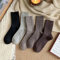 襪子男秋冬保暖男士襪子仿羊絨面料加厚麻花紋ins潮休閒百搭男襪