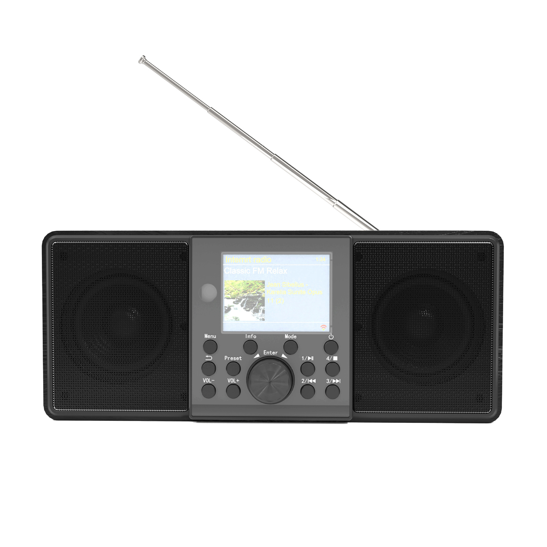 2023 New Remote Control High Quality Home Wood Audio Color Screen Bluetooth Slightly Network Radio