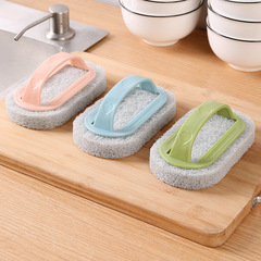 New handle-equipped cleaning brush for bathroom tiles, kitchen degreaser, pot washer magic sponge scrub for bathtub